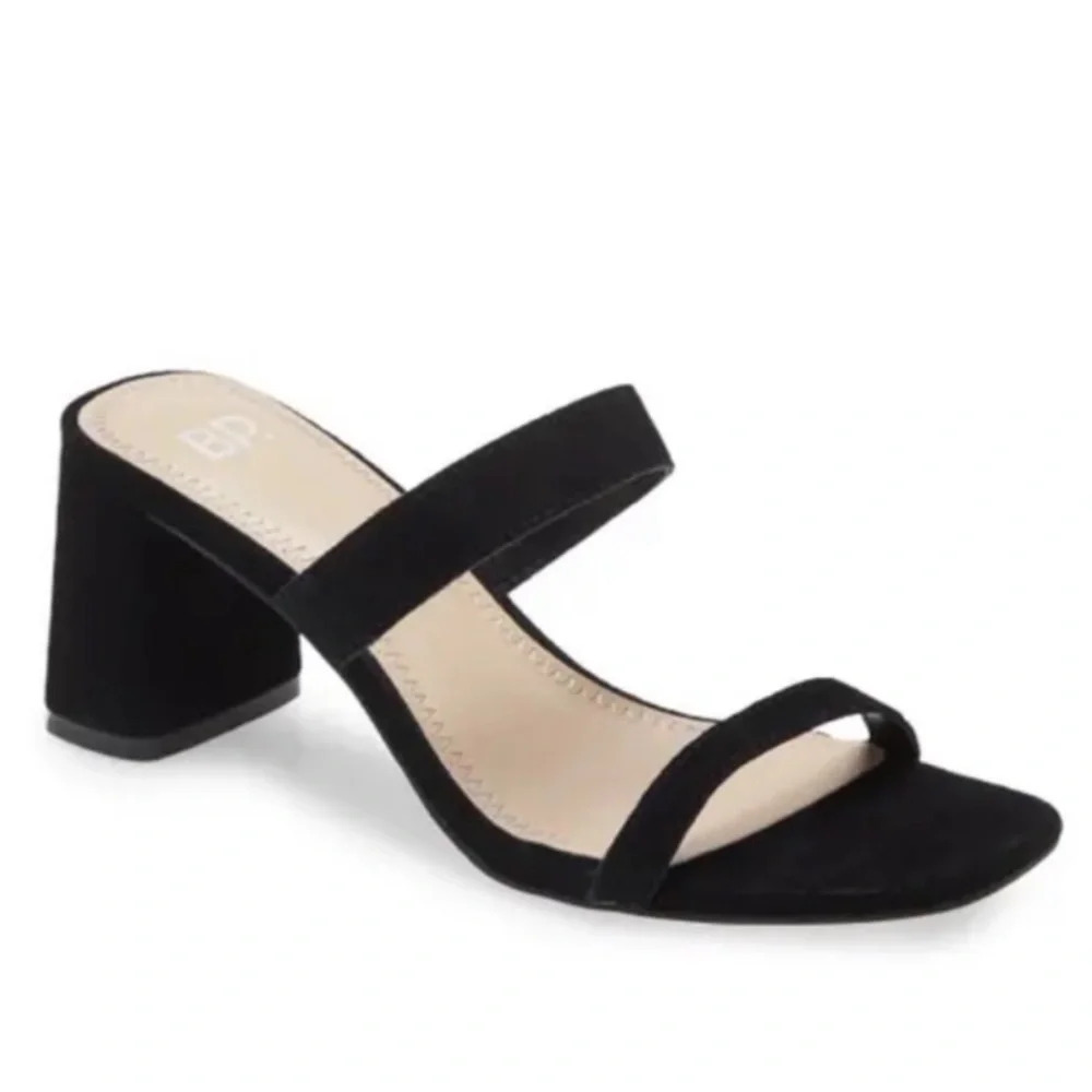 B.p. Emmie Block Heel Slide Sandal In Black